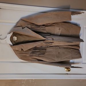 Leather fringe jacket